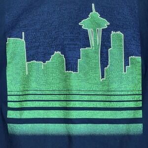 Foot Locker Men’s Seattle Skyline (Seahawks) Navy T-Shirt - Size Large